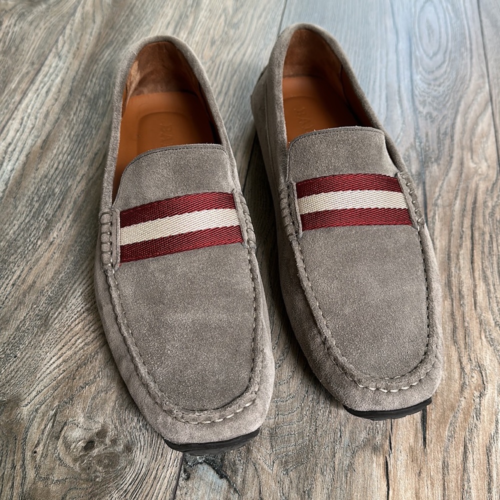 Bally Pearce Grey Suede Loafers